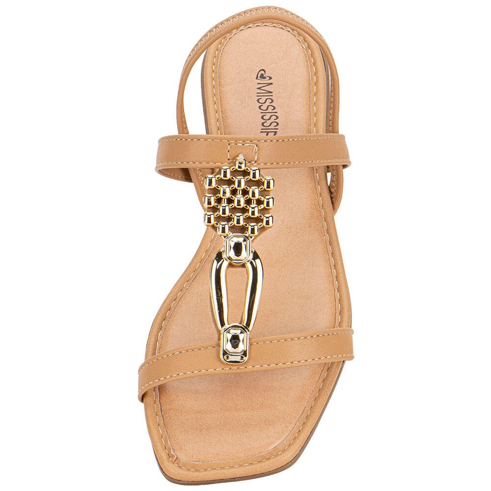 SANDÁLIA FEMININA FLAT MISSISSIPI MF311 Camel 5