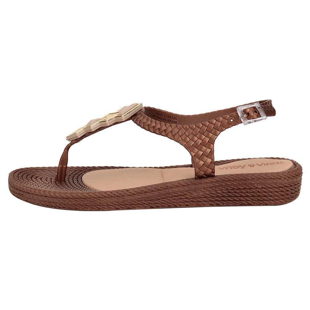 SANDÁLIA FEMININA FLAT TERRA & ÁGUA 211405 Café 2