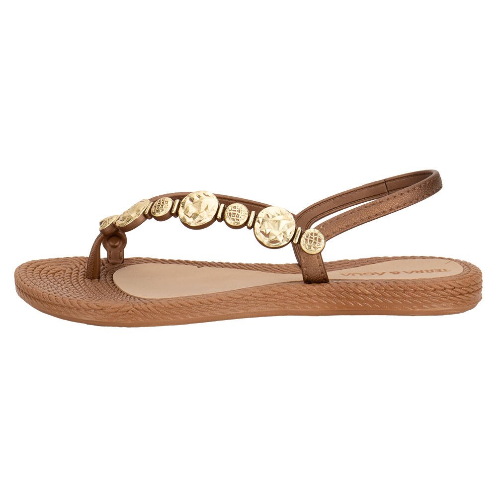 SANDÁLIA FEMININA FLAT TERRA & ÁGUA 260113 Caramelo 2