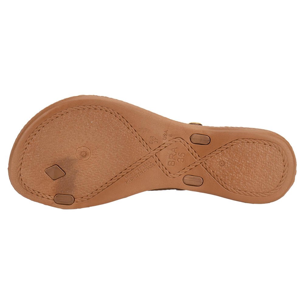 SANDÁLIA FEMININA FLAT TERRA & ÁGUA 260113 Caramelo 4
