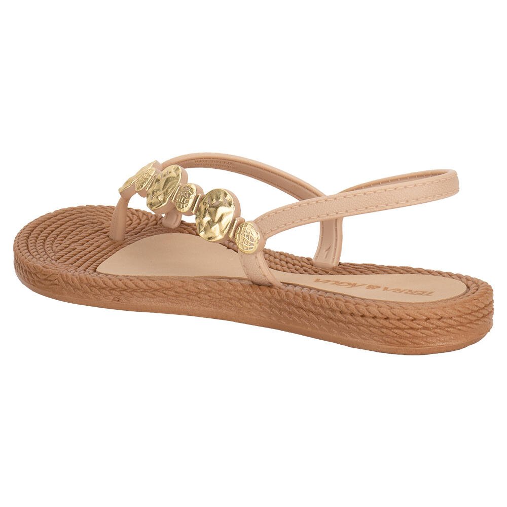 SANDÁLIA FEMININA FLAT TERRA & ÁGUA 260113 Bege 2