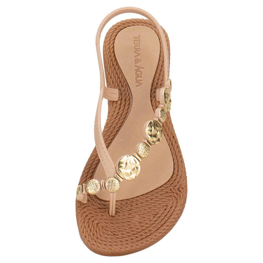 SANDÁLIA FEMININA FLAT TERRA & ÁGUA 260113 Bege 4