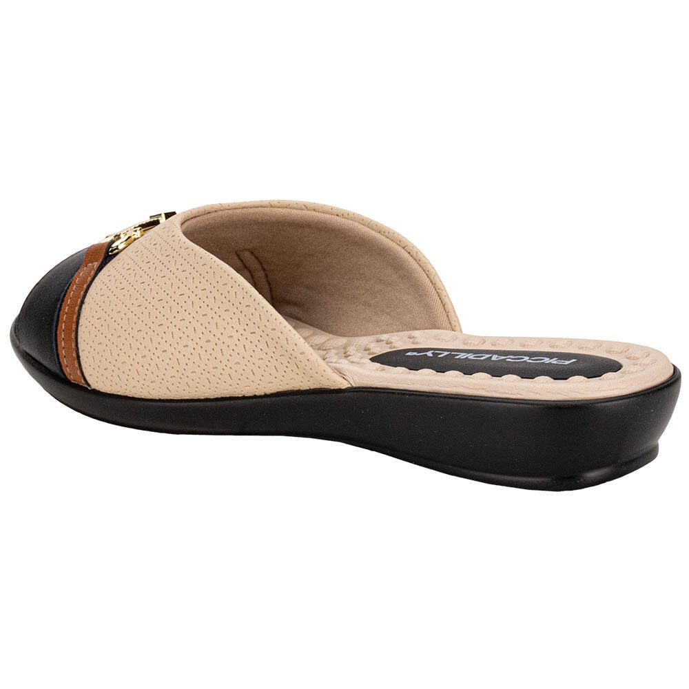 TAMANCO FEMININO ANABELA PICCADILLY 500404 Preto/Bege 3