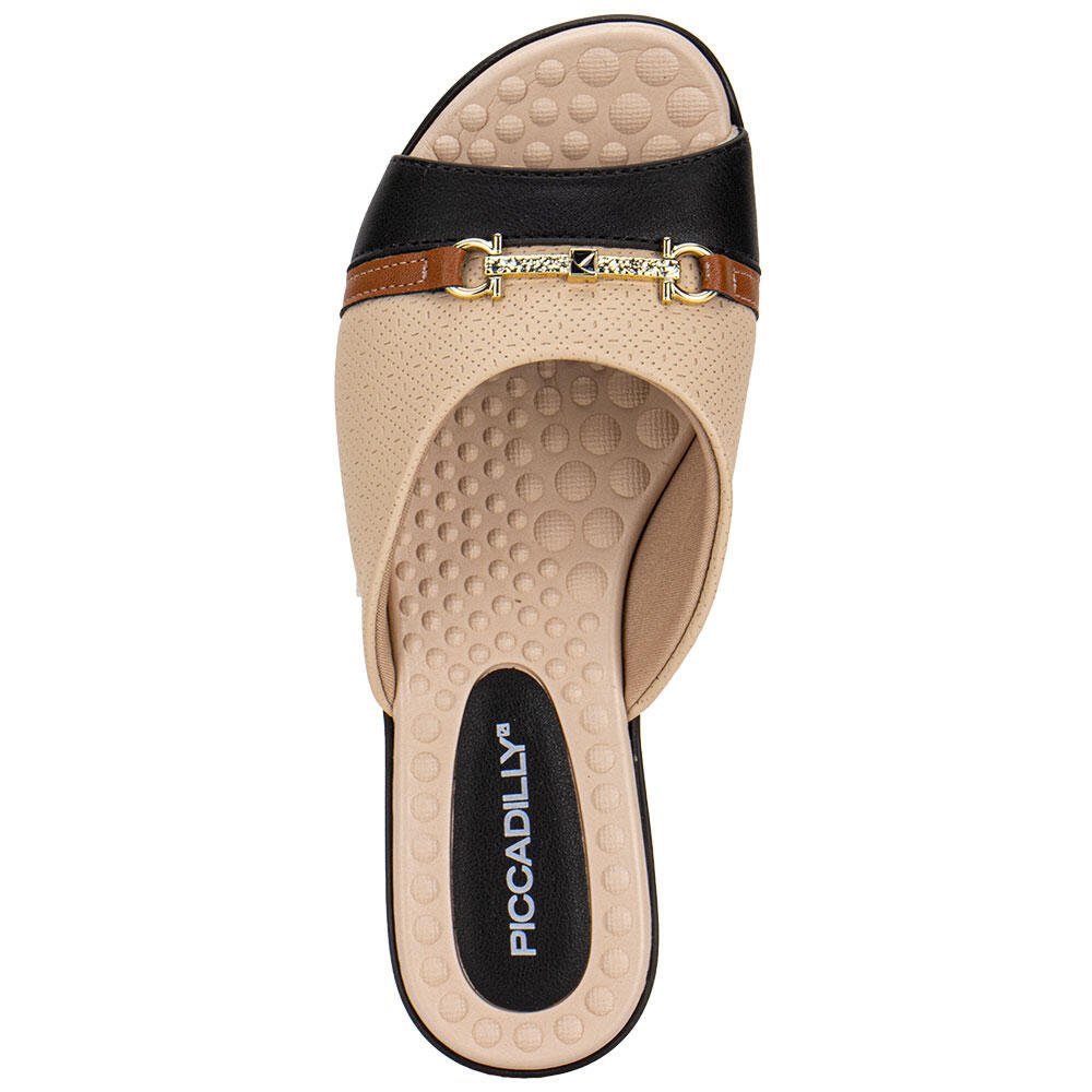 TAMANCO FEMININO ANABELA PICCADILLY 500404 Preto/Bege 5