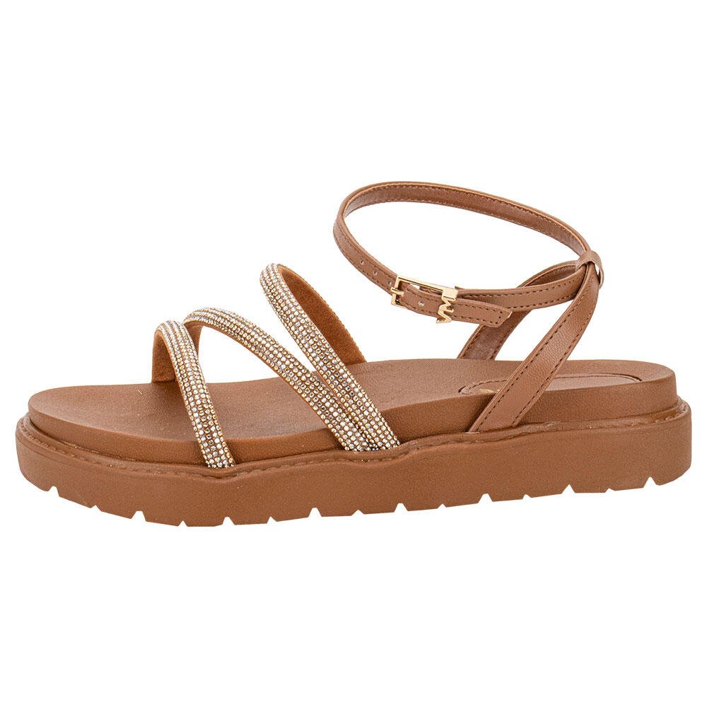 SANDÁLIA FEMININA FLAT VIA MARTE 176006 Caramelo 2