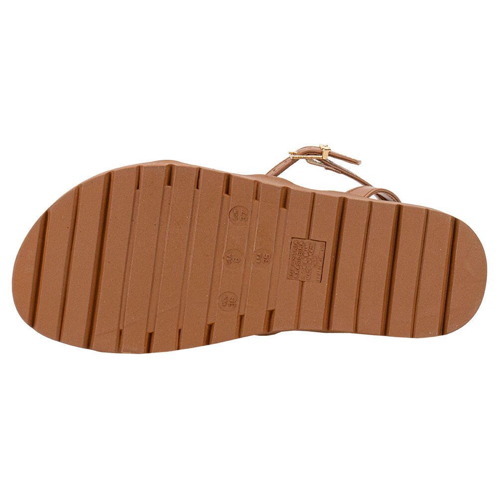 SANDÁLIA FEMININA FLAT VIA MARTE 176006 Caramelo 4