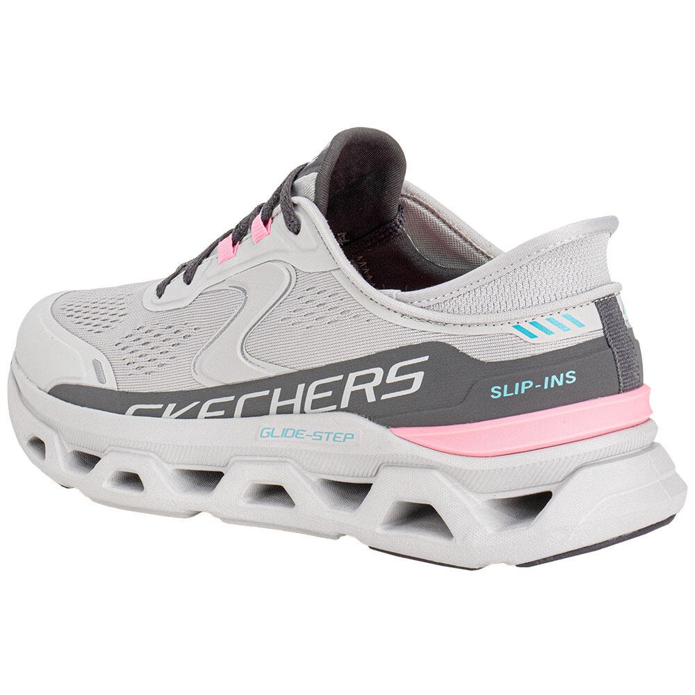 TÊNIS FEMININO GLIDE-STEP ATLUS SKECHERS 150510 Cinza/Rosa 3