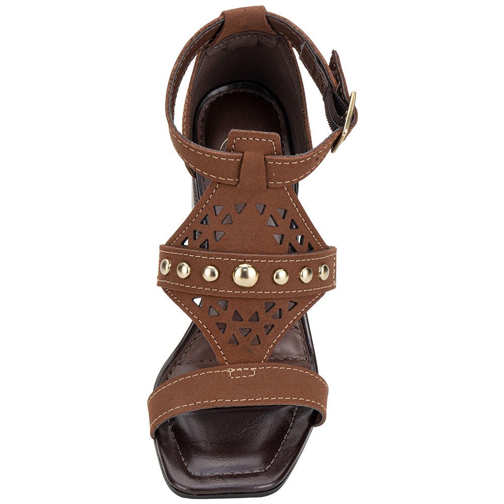 SANDÁLIA FEMININA SALTO GROSSO DAKOTA Y9994 Café 5