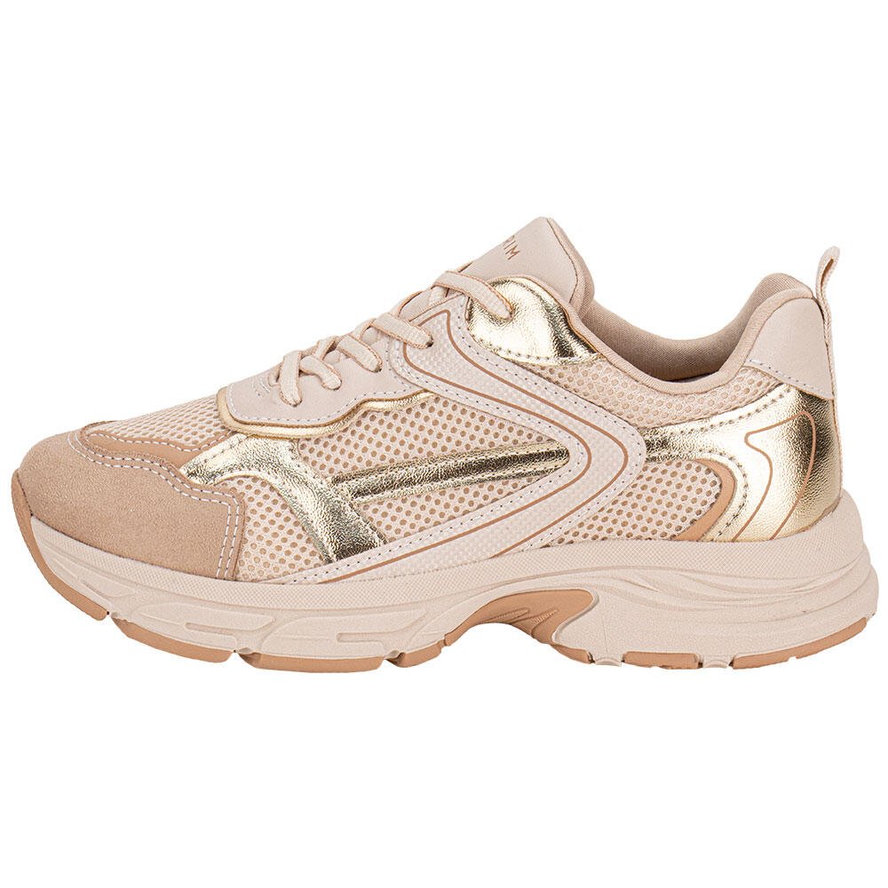 TÊNIS FEMININO CHUNKY RAMARIM 2590132 Bege/Ouro 2