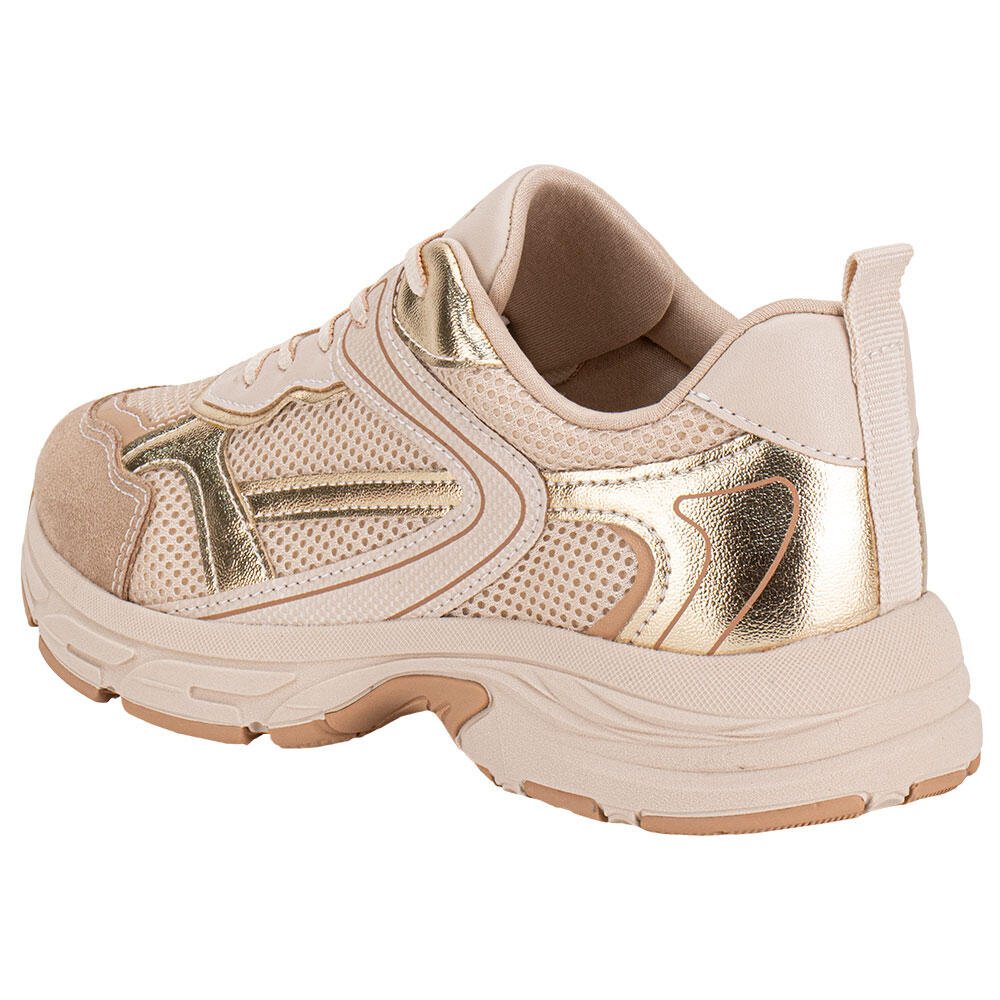 TÊNIS FEMININO CHUNKY RAMARIM 2590132 Bege/Ouro 3