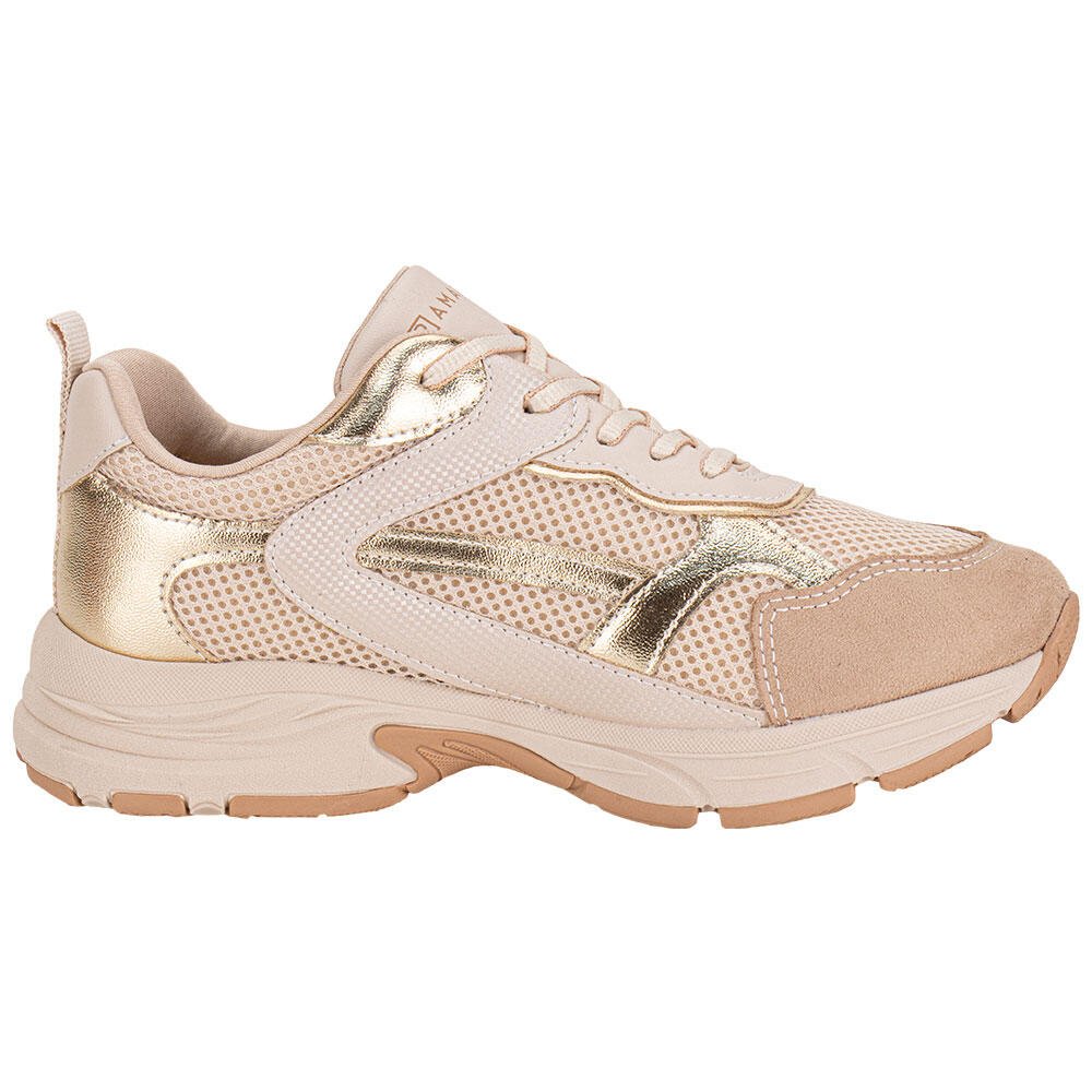 TÊNIS FEMININO CHUNKY RAMARIM 2590132 Bege/Ouro 5