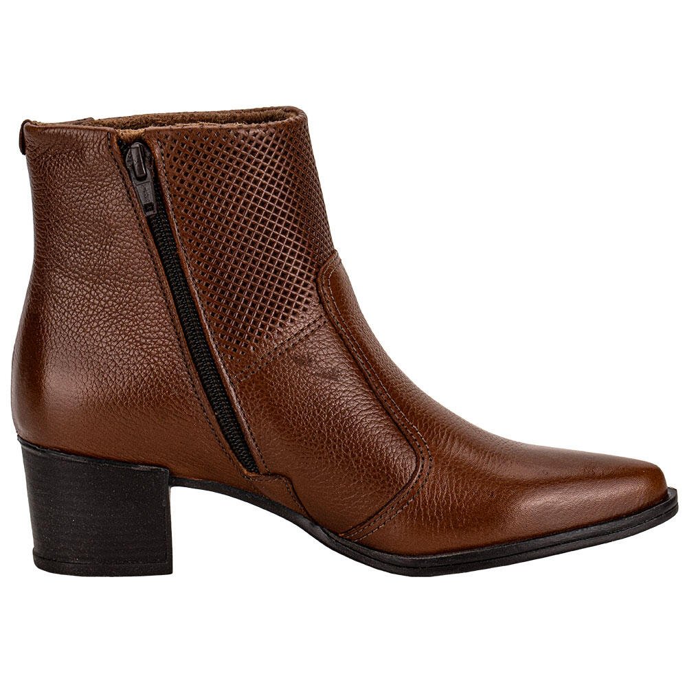 BOTA FEMININA CANO BAIXO PEGADA 280502 Caramelo 5