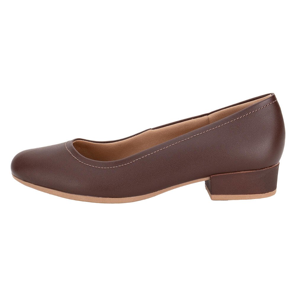 SAPATO FEMININO SALTO GROSSO USAFLEX UF04003 Café 2