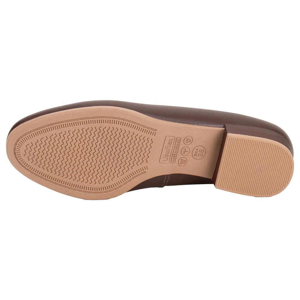 SAPATO FEMININO SALTO GROSSO USAFLEX UF04003 Café 4