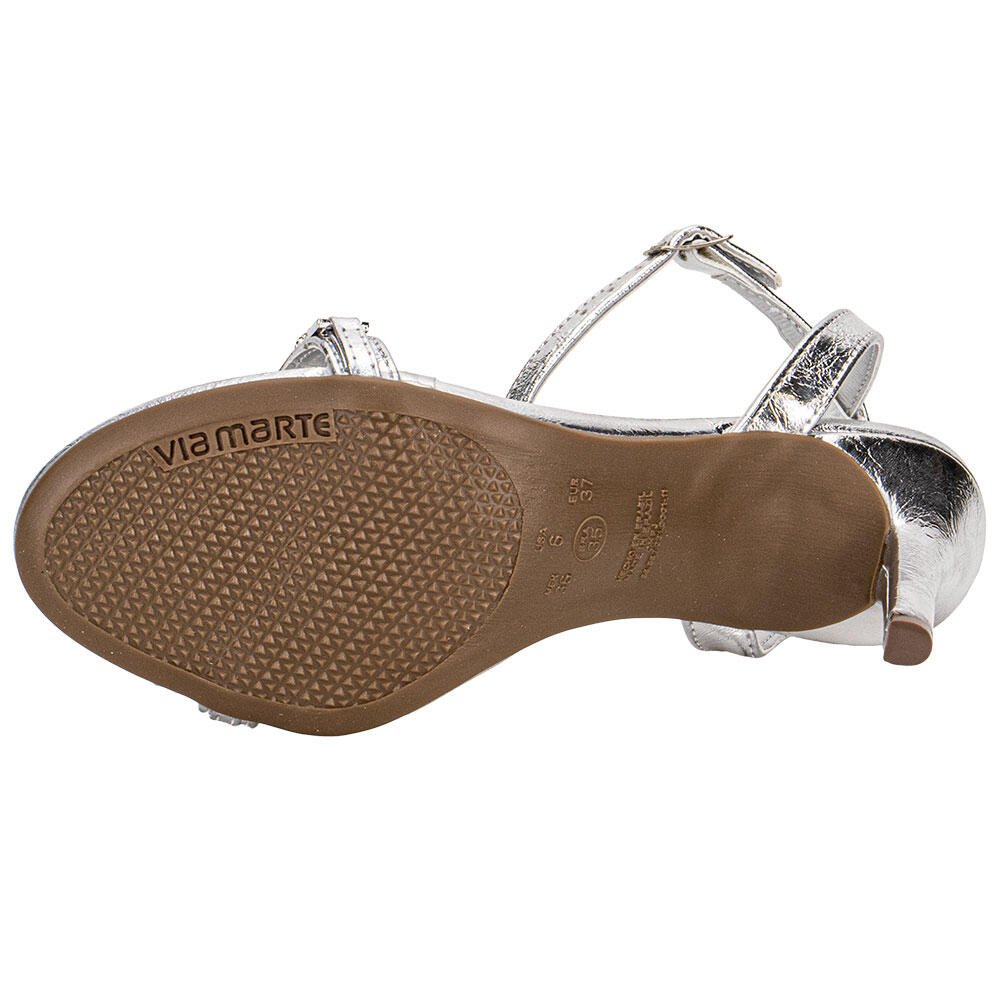 SANDÁLIA FEMININA SALTO FINO VIA MARTE 282004 Prata 4