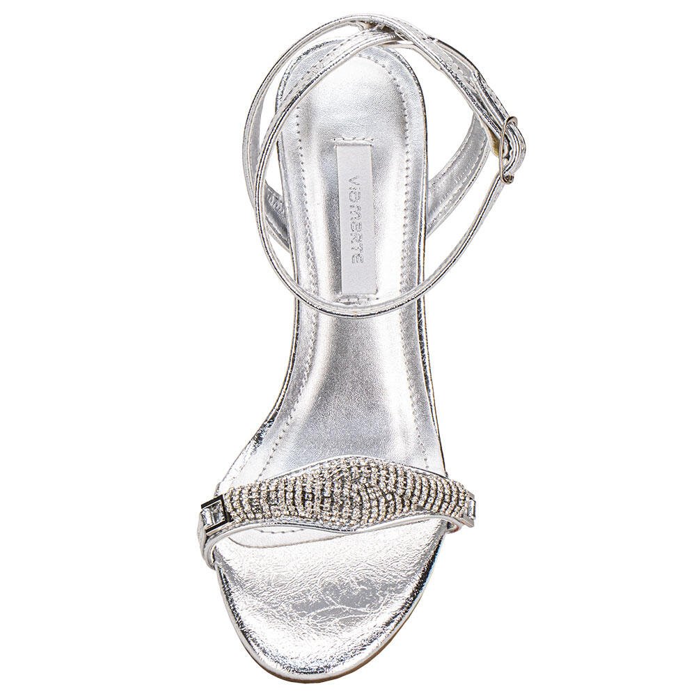 SANDÁLIA FEMININA SALTO FINO VIA MARTE 282004 Prata 5