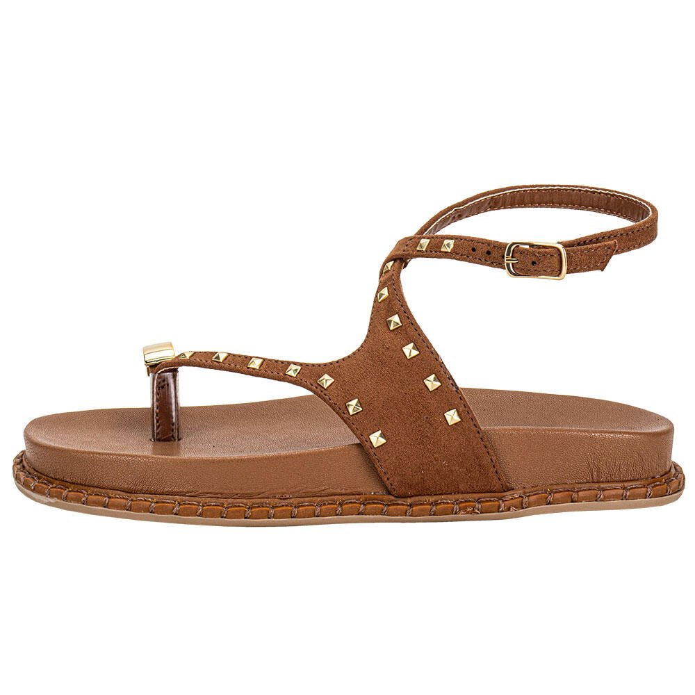 SANDÁLIA FEMININA FLAT VIA MARTE 315003 Caramelo 2