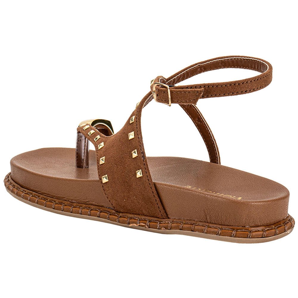 SANDÁLIA FEMININA FLAT VIA MARTE 315003 Caramelo 3