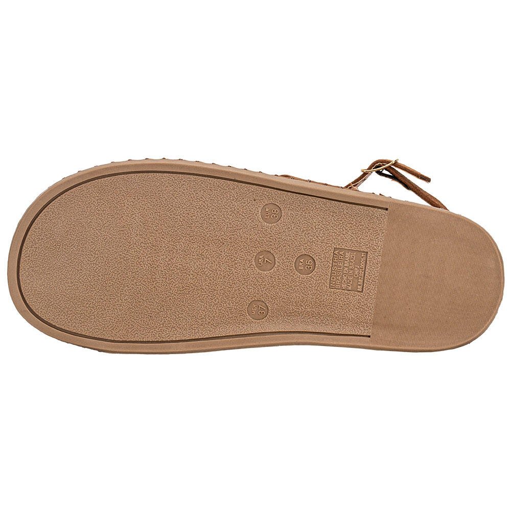 SANDÁLIA FEMININA FLAT VIA MARTE 315003 Caramelo 4