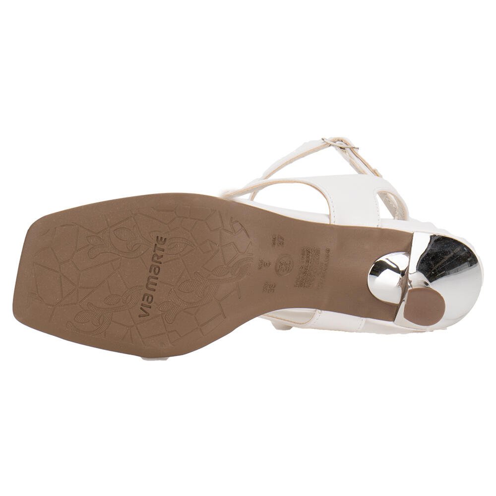 SANDÁLIA FEMININA SALTO TAÇA VIA MARTE 177043 Branco 4