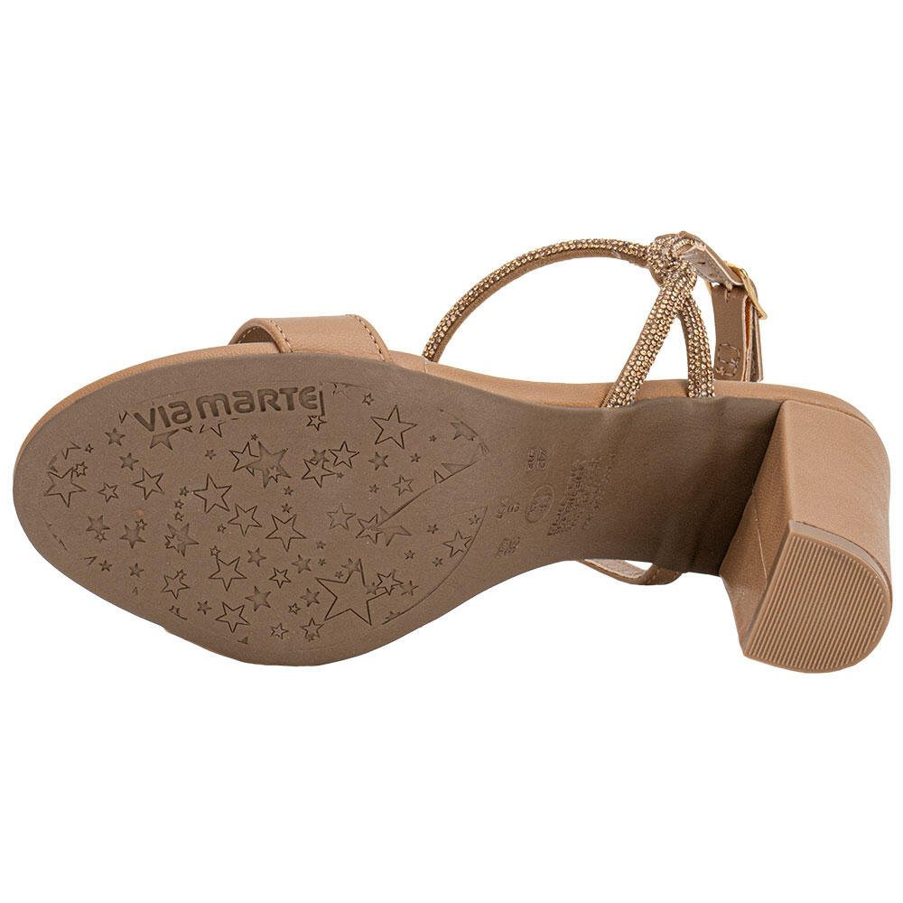 SANDÁLIA FEMININA SALTO GROSSO VIA MARTE 142034 Bege 4