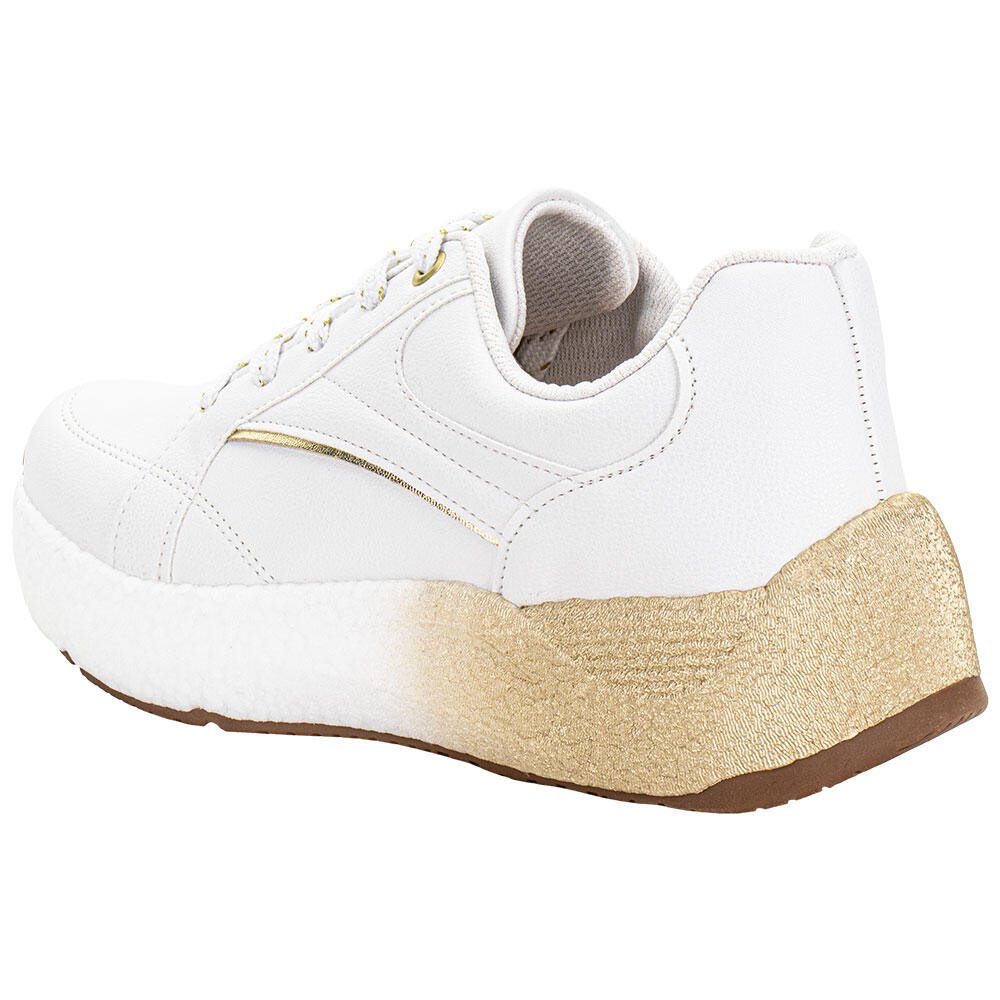TÊNIS FEMININO CASUAL MODARE 4327204 Branco/Dourado 3
