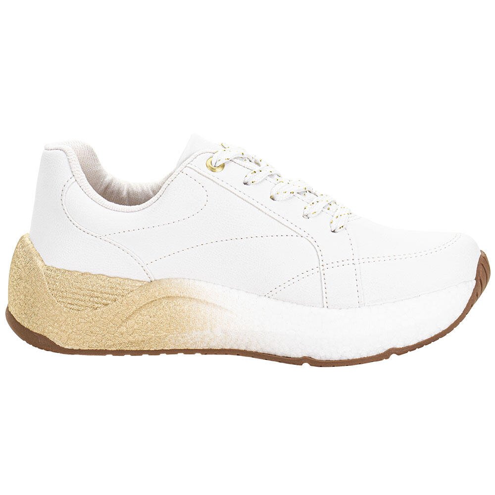 TÊNIS FEMININO CASUAL MODARE 4327204 Branco/Dourado 5