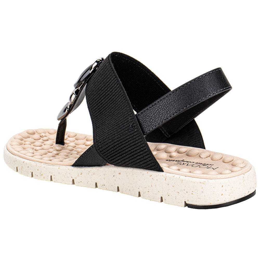 SANDÁLIA FEMININA FLAT MODARE 7162226 Preto 3