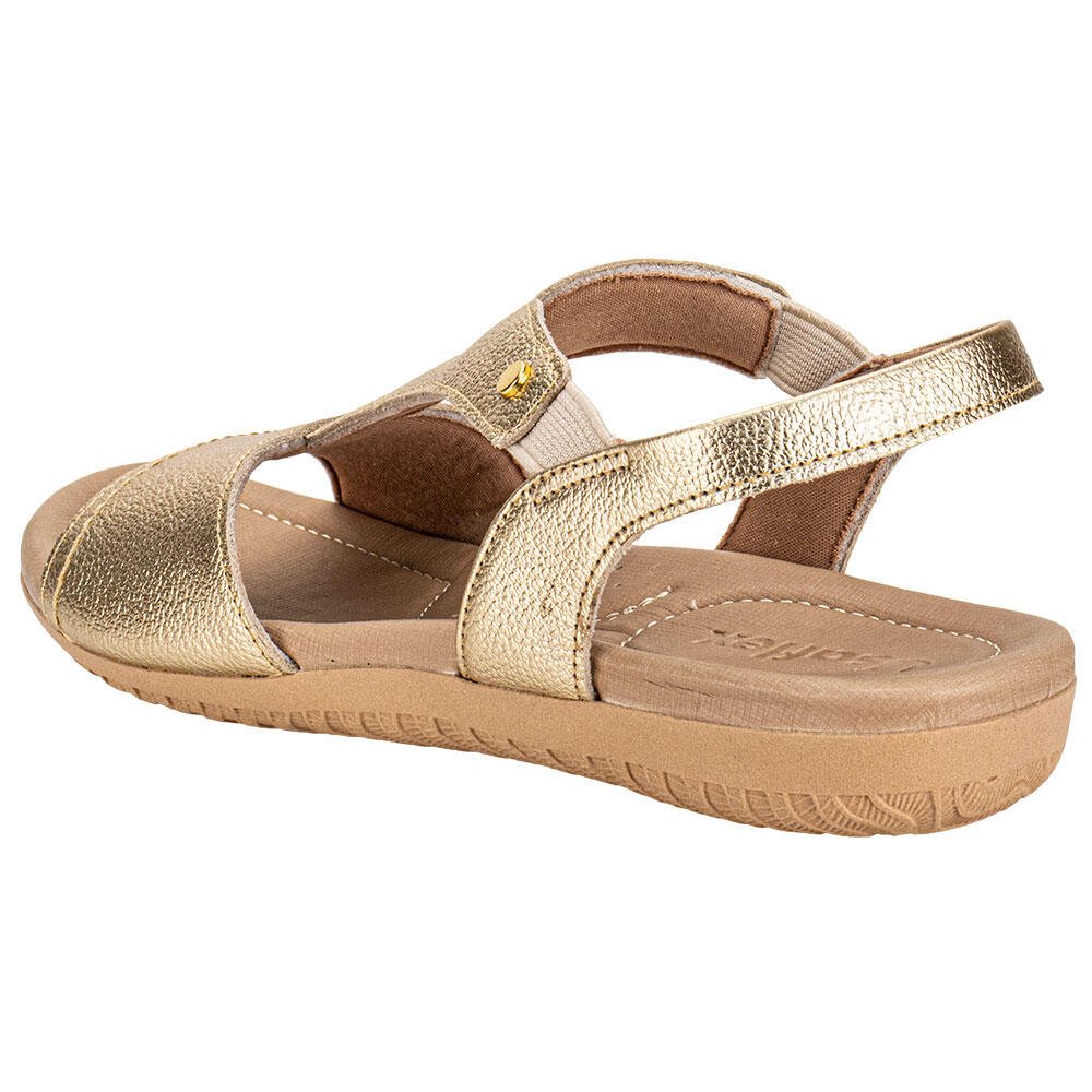 SANDÁLIA FEMININA FLAT USAFLEX R18083 Ouro 3