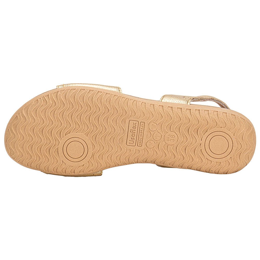 SANDÁLIA FEMININA FLAT USAFLEX R18083 Ouro 4