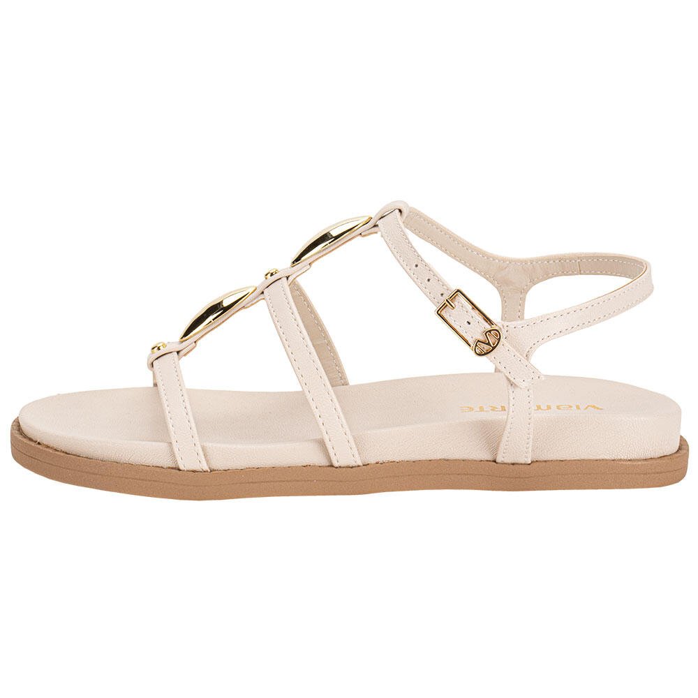 SANDÁLIA FEMININA FLAT VIA MARTE 107031 Bege 2