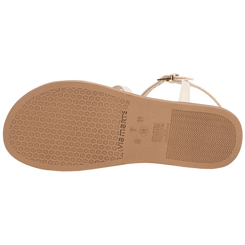 SANDÁLIA FEMININA FLAT VIA MARTE 107031 Bege 4