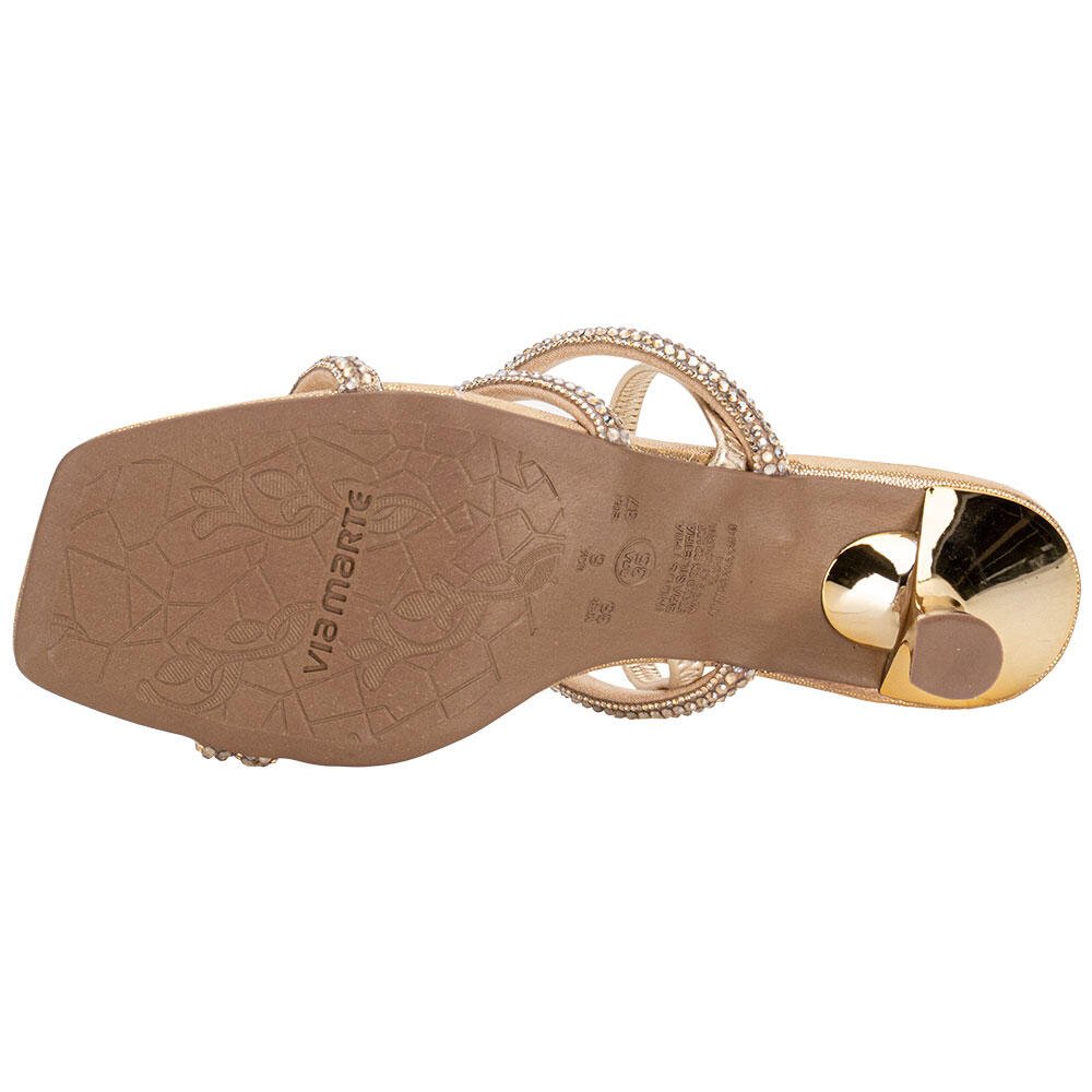 SANDÁLIA FEMININA SALTO TAÇA VIA MARTE 177045 Ouro 4