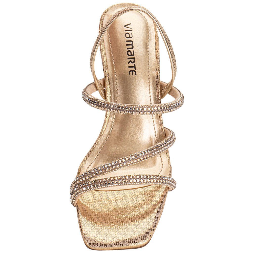 SANDÁLIA FEMININA SALTO TAÇA VIA MARTE 177045 Ouro 5