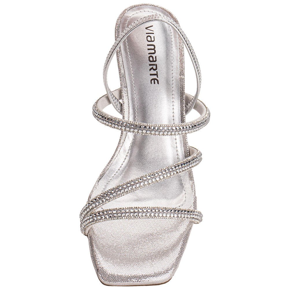 SANDÁLIA FEMININA SALTO TAÇA VIA MARTE 177045 Prata 5