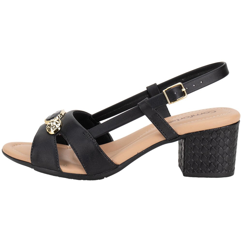 SANDÁLIA FEMININA SALTO GROSSO COMFORTFLEX 2557408 Preto 2
