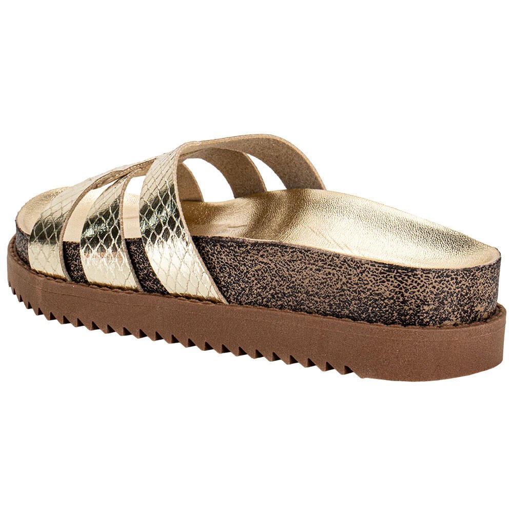 TAMANCO FEMININO FLAT MOLECA 5500116 Dourado 3