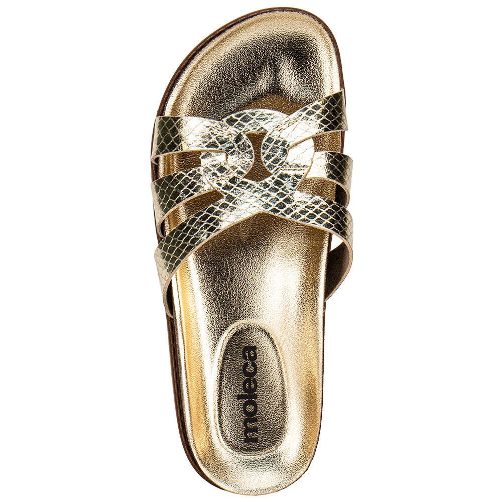 TAMANCO FEMININO FLAT MOLECA 5500116 Dourado 5