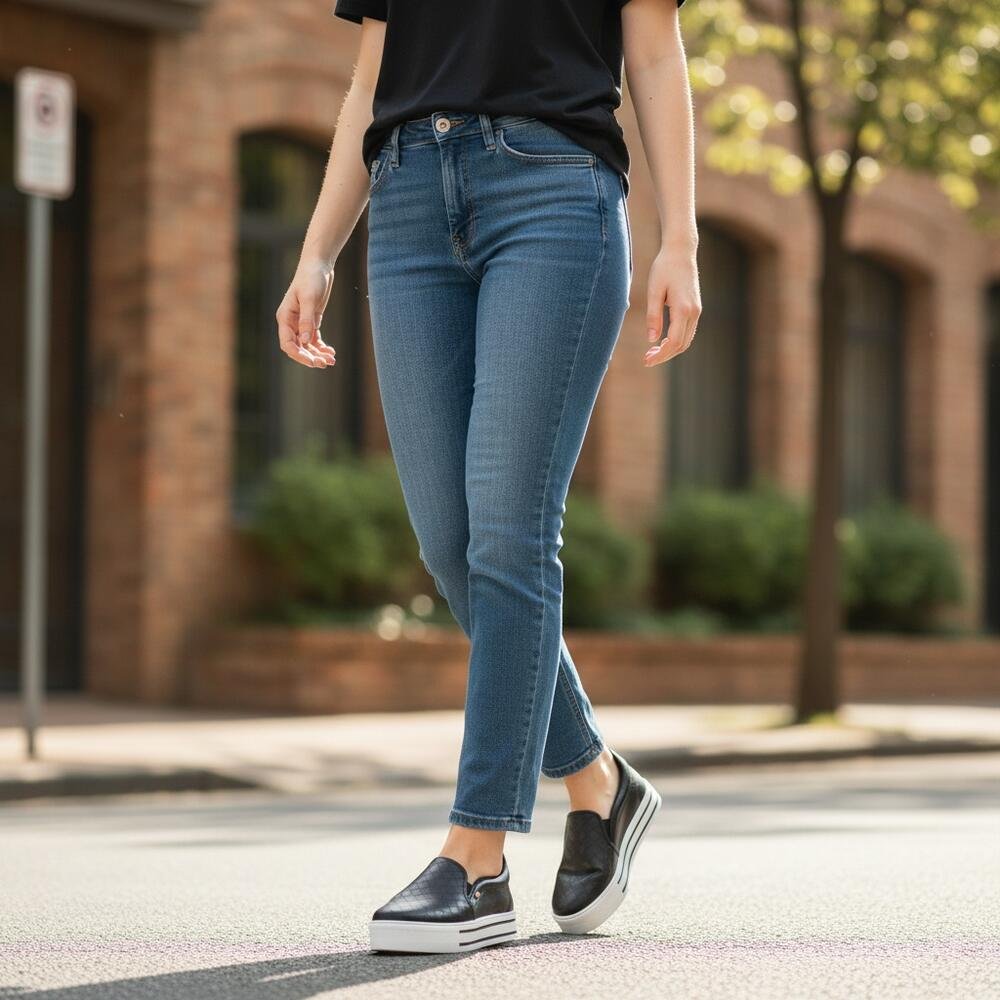 TÊNIS FEMININO SLIP ON VIA MARTE 010023 Preto 2