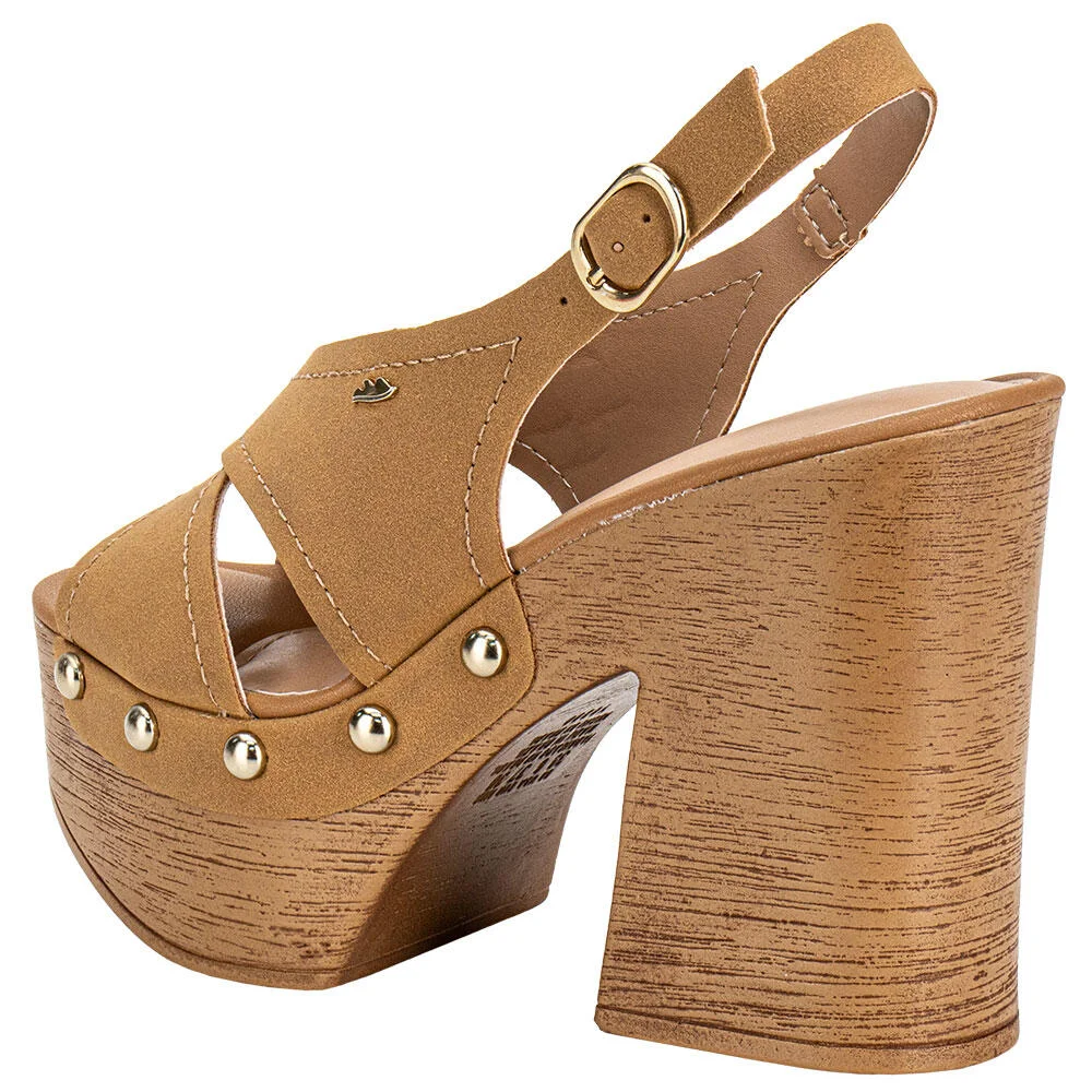 SANDÁLIA FEMININA MEIA PATA DAKOTA DB032 Caramelo 3