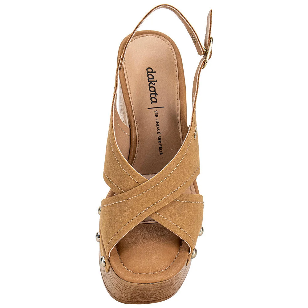 SANDÁLIA FEMININA MEIA PATA DAKOTA DB032 Caramelo 5