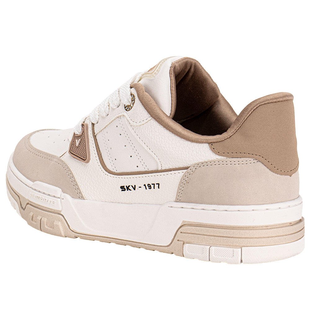 TÊNIS FEMININO CASUAL VIA MARTE 218005 Branco/Bege 3