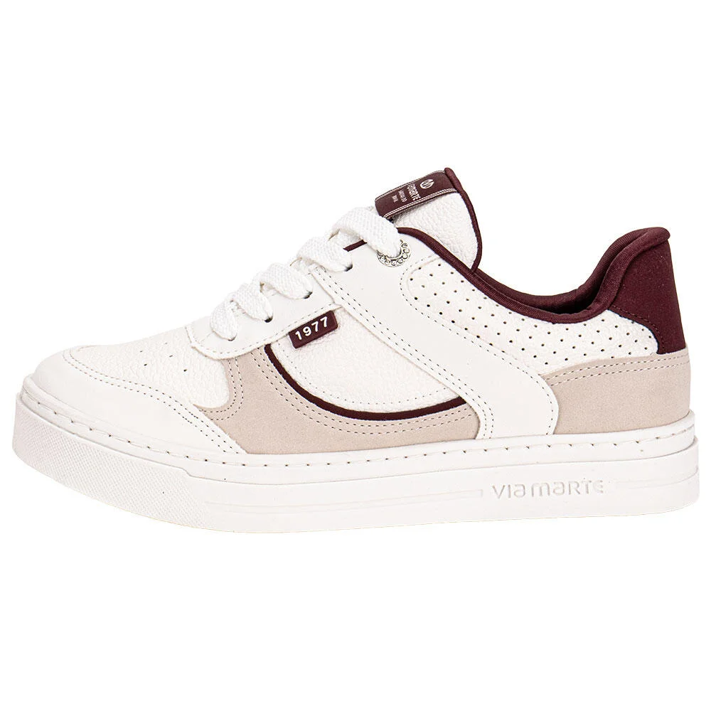 TÊNIS FEMININO CASUAL VIA MARTE 281004 Branco/Vermelho 2