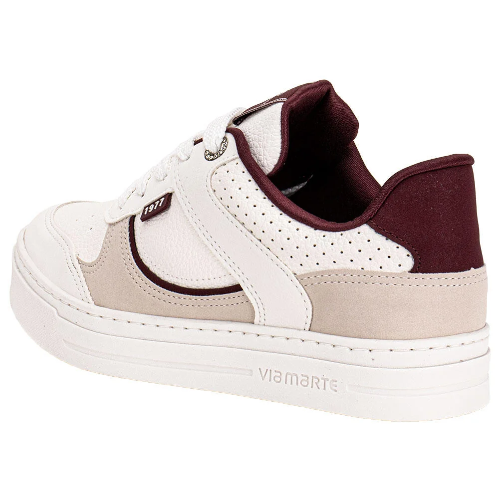 TÊNIS FEMININO CASUAL VIA MARTE 281004 Branco/Vermelho 3