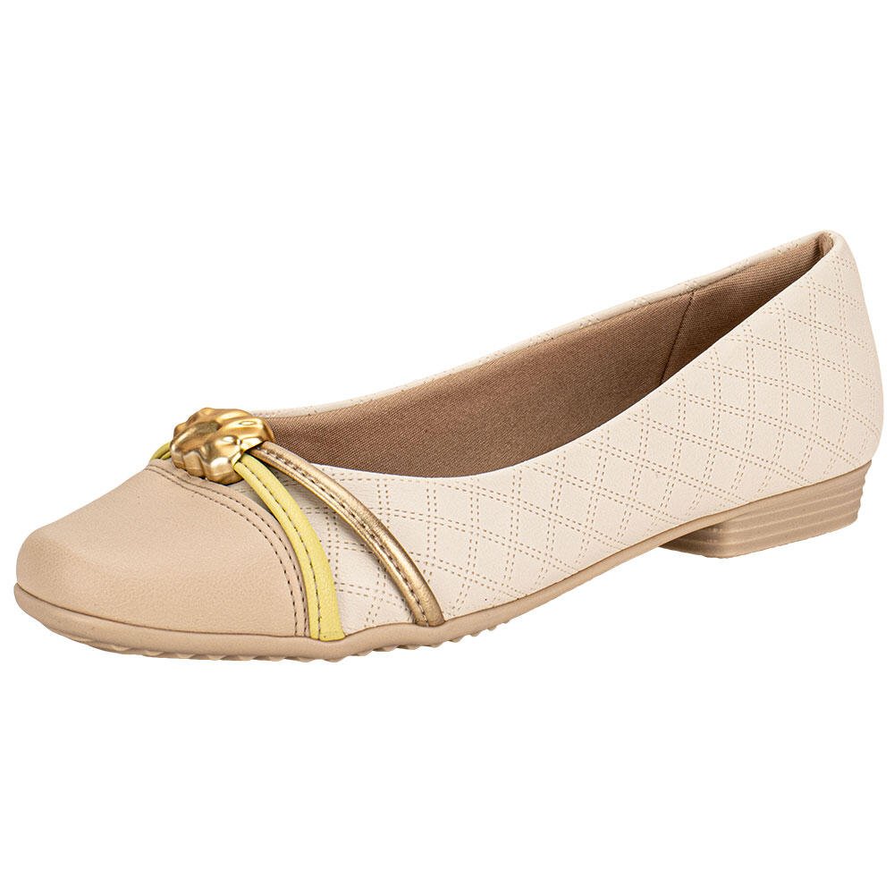 SAPATILHA FEMININA FLAT PICCADILLY 250267 Marfim 5
