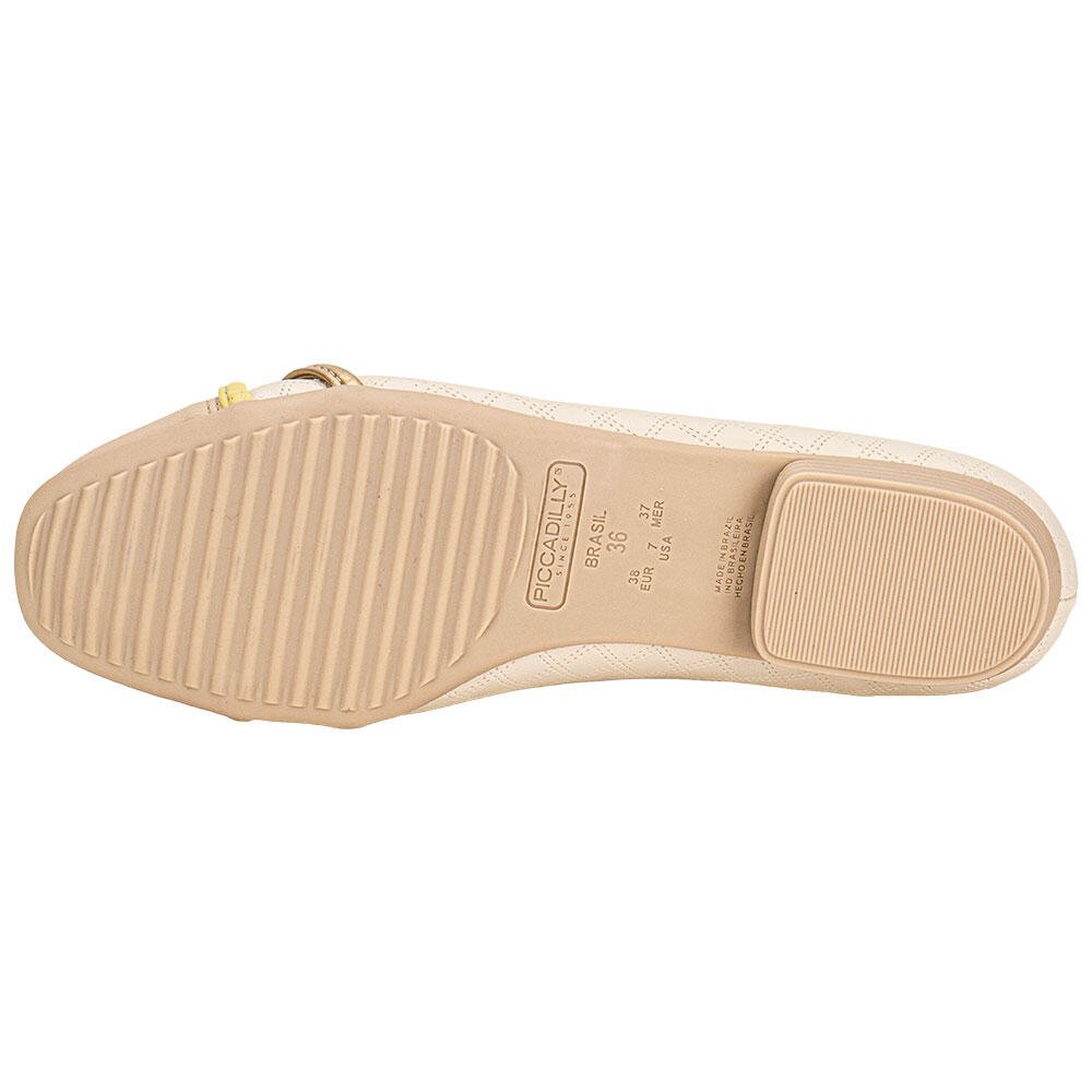 SAPATILHA FEMININA FLAT PICCADILLY 250267 Marfim 3