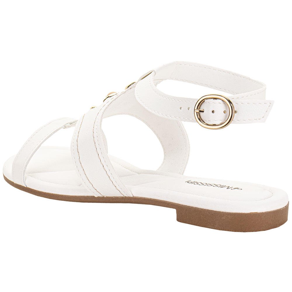 SANDÁLIA FEMININA FLAT MISSISSIPI J0371 Branco 3