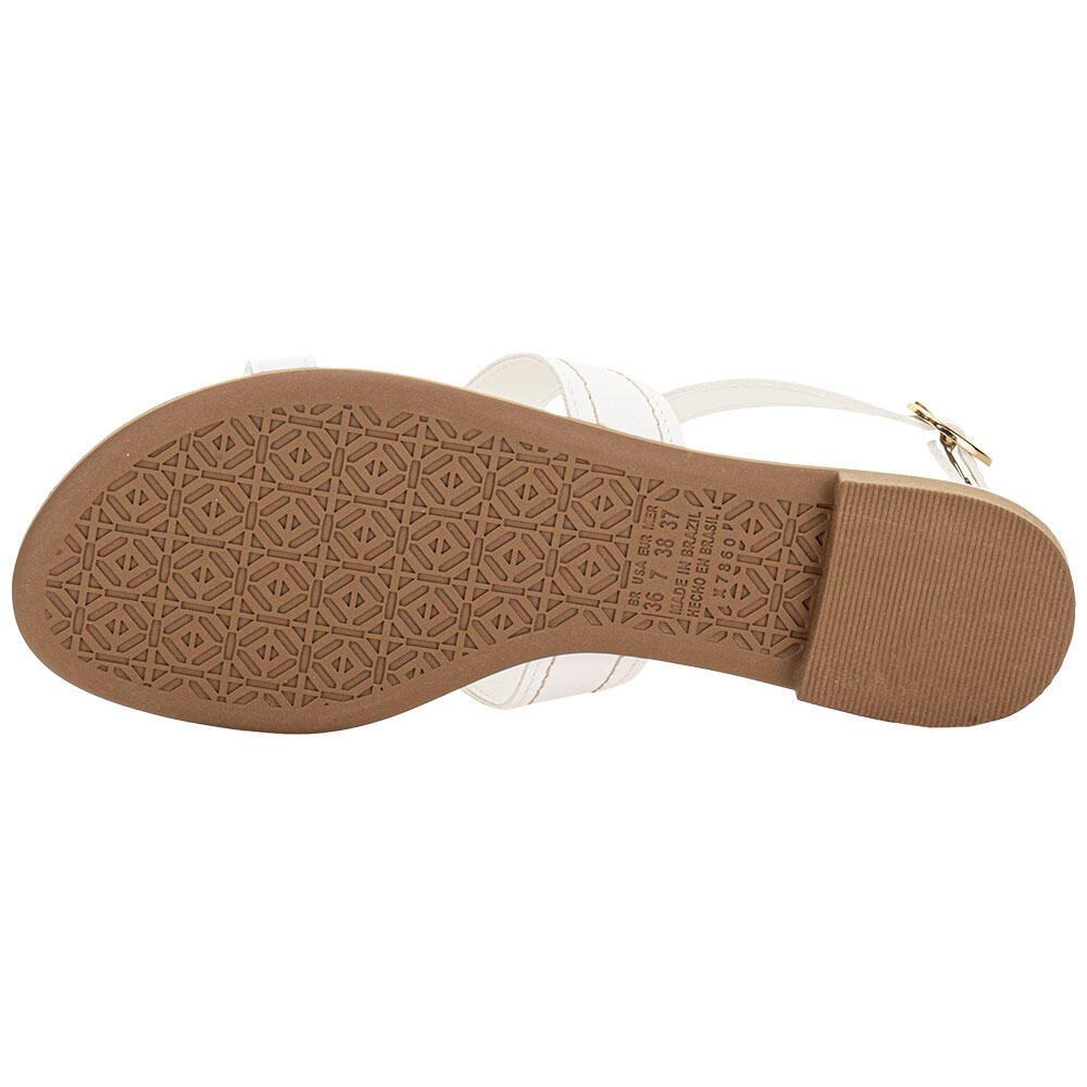 SANDÁLIA FEMININA FLAT MISSISSIPI J0371 Branco 4