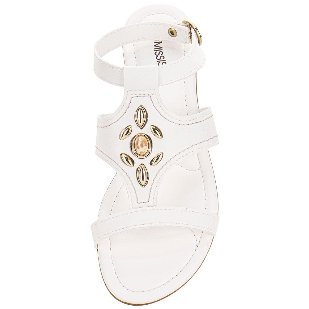 SANDÁLIA FEMININA FLAT MISSISSIPI J0371 Branco 5