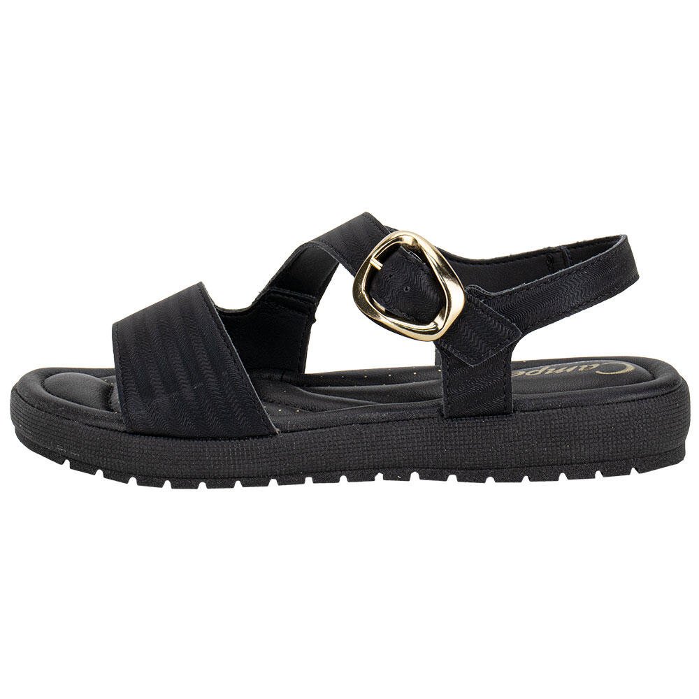 SANDÁLIA FEMININA FLAT CAMPESI CP582 Preto 2